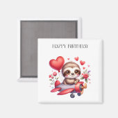 ナマケモノパイロット お誕生日 マグネット (正面/裏面)