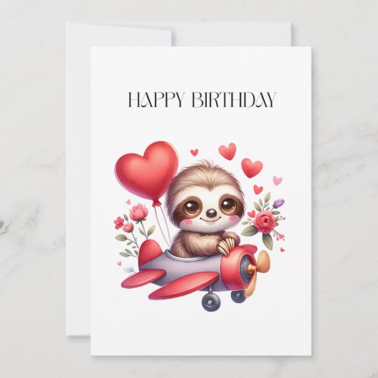 ナマケモノパイロット 誕生日 シーズンカード (正面)