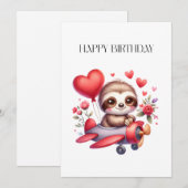 ナマケモノパイロット 誕生日 シーズンカード (正面/裏面)