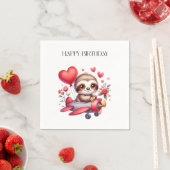 ナマケモノパイロット 誕生日 スタンダードカクテルナプキン (インサイチュ)