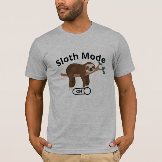 ナマケモノモードTシャツ - かわいい面白い動物のTシャツ Tシャツ (正面)
