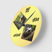 ナマケモノユニークだ。 ラウンド壁時計 (傾斜)