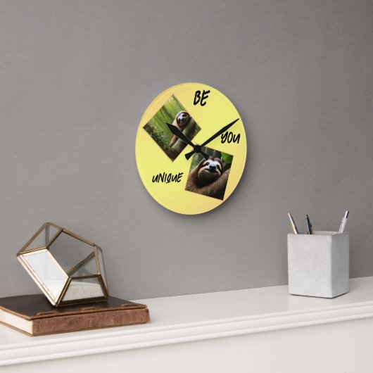 ナマケモノユニークだ。 ラウンド壁時計 (オフィス)