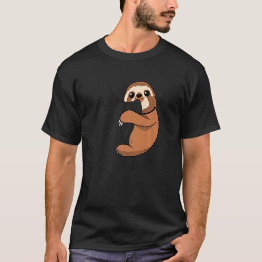 ナマケモノ噛み付き可愛いナマケモノ Tシャツ (正面)