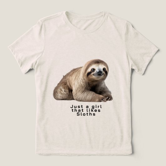 ナマケモノ好き女子 トライブレンドTシャツ (デザイン正面)