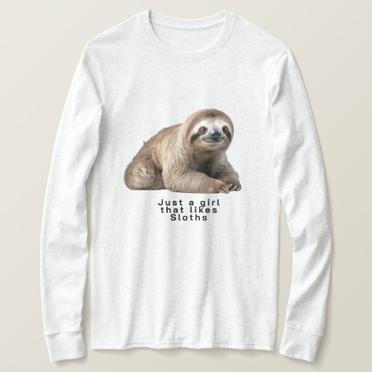 ナマケモノ好き女子 Tシャツ (デザイン正面)