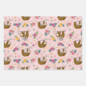 ナマケモノ熱帯花 ラッピングペーパーシート (正面)