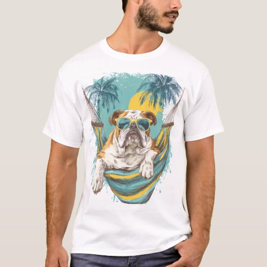 ナマケモノ犬 � のんびり面白い子犬 Tシャツ (正面)