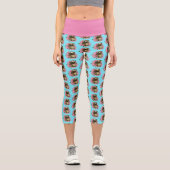 ナマケモノ色の花 カプリレギンス (正面)