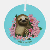 ナマケモノ色の花 ガラスオーナメント (裏面)