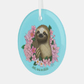 ナマケモノ色の花 ガラスオーナメント (正面左)