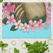 ナマケモノ色の花 キッチンタオル (折り畳み)