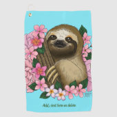 ナマケモノ色の花 ゴルフタオル (正面)