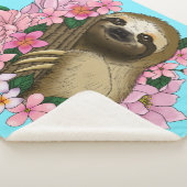 ナマケモノ色の花 シェルパブランケット (3/4)