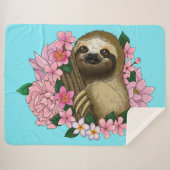 ナマケモノ色の花 シェルパブランケット (正面(横))