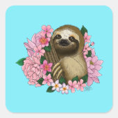 ナマケモノ色の花 スクエアシール (正面)