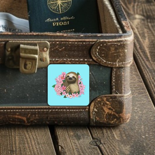 ナマケモノ色の花 スクエアシール