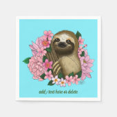 ナマケモノ色の花 スタンダードカクテルナプキン (正面)