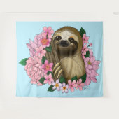 ナマケモノ色の花 タペストリー (正面(横))