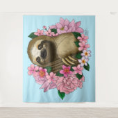 ナマケモノ色の花 タペストリー (正面)