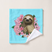 ナマケモノ色の花 バスタオルセット (ウォッシュタオル)