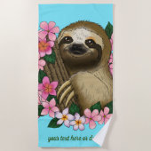 ナマケモノ色の花 ビーチタオル (正面)