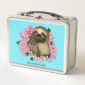ナマケモノ色の花 メタルランチボックス (正面)