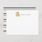 ナマケモノ虹色文房具セット ノートカード (正面/裏面)