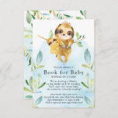 ナマケモノ赤ちゃんシャワーベビー帳 エンクロージャーカード (正面/裏面)