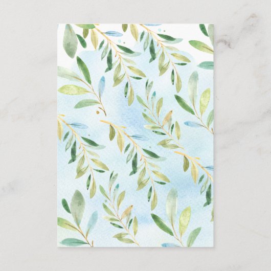 ナマケモノ赤ちゃんシャワーベビー帳 エンクロージャーカード (裏面)