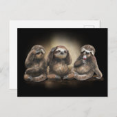 ナマケモノ飲むワイン愛好家のための皮肉な贈り物 ポストカード (正面/裏面)