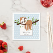 ナマケモノ，かわいいナマケモノ，動物イラストレーション スタンダードカクテルナプキン (インサイチュ)