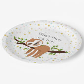 ナマケモノ，かわいいナマケモノ，動物イラストレーション ペーパープレート (アングル)