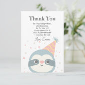 ナマケモノ,かわいいナマケモノ,動物,サンキューカード 招待状 (スタンド正面)