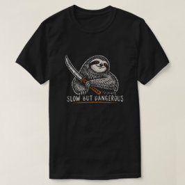ナマケモノ サムライ 刀 剣 ヴィンテージ アート Tシャツ