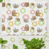 ナマケモノ&ドーナツ キッチンタオル (折り畳み)