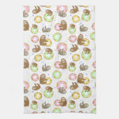 ナマケモノ&ドーナツ キッチンタオル (縦)