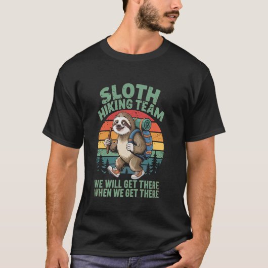 ナマケモノ ハイキング チーム 登山 キャンプ ハイキング Tシャツ (正面)