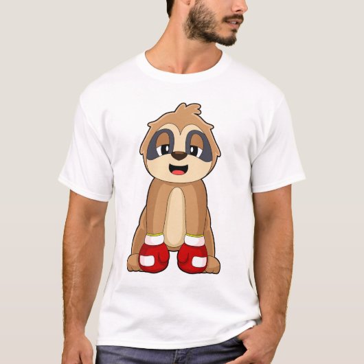 ナマケモノ ボクサー ボクシング グローブ Tシャツ (正面)