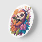 ナマケモノ ラウンド壁時計 (傾斜)