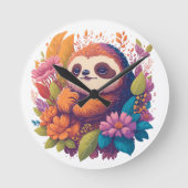 ナマケモノ ラウンド壁時計 (正面)