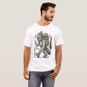 ナマケモノ 怠け者 ナマケモノ ハイキング Tシャツ (正面フル)