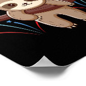 ナマケモノ 楽しい独立記念日  ポスター (角)