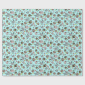 ナマケモノ（青） ラッピングペーパー (フラット)