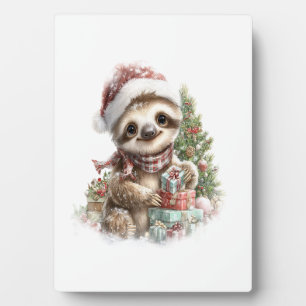 ナマケモノTシャツ クリスマス サンタ帽子 フォトプラーク