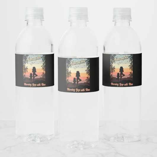 ナマスタモーニングヨガとママ ペットボトルラベル (ボトル)