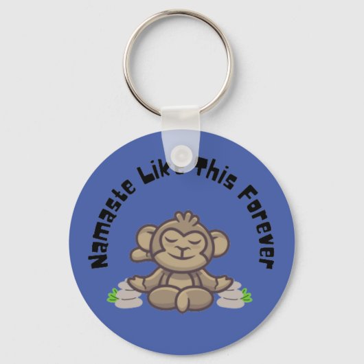 ナマステのような永遠おもしろい- Monkey Yoga Pun キーホルダー (正面)