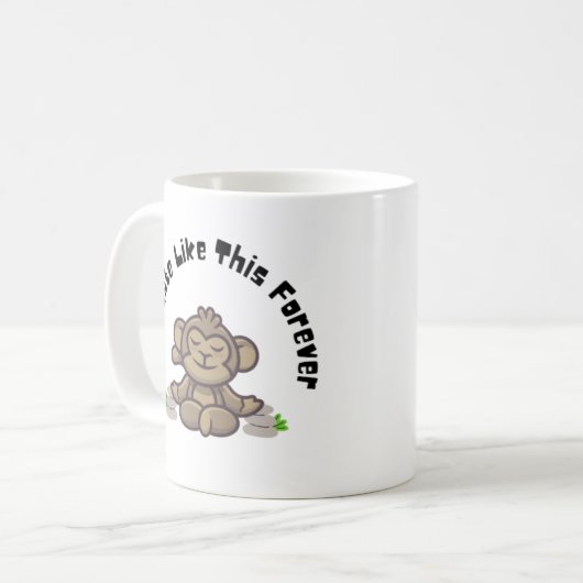 ナマステのような永遠おもしろい- Monkey Yoga Pun コーヒーマグカップ (正面左)