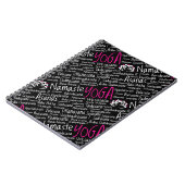 ナマステのヨガのピンクの黒のAsanasの位置 ノートブック (左側)