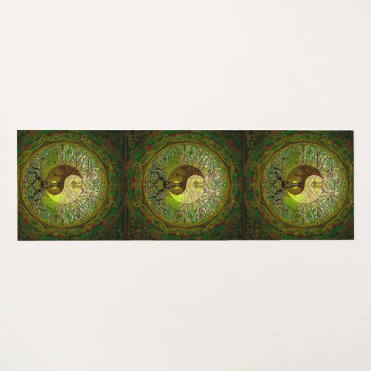 ナマステのヨガのマット緑の陰陽の生命の樹 ヨガマット (裏面(横))